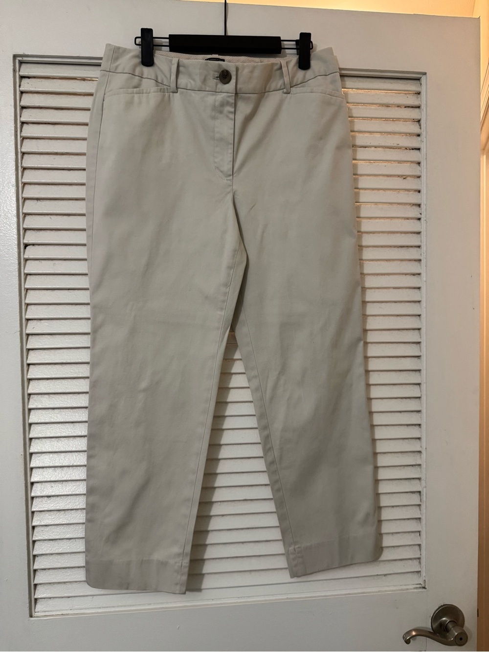 Talbots Beige Cropped Straight-Leg Pants